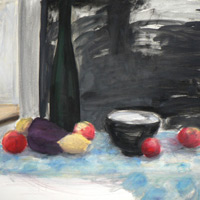 Stilleben-mit-Aubergine